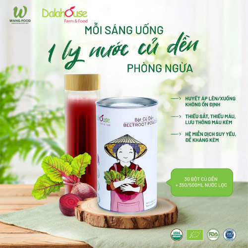 Bột Củ Dền Sấy Lạnh Hữu Cơ - 60G/120G 16 bột củ dền đỏ