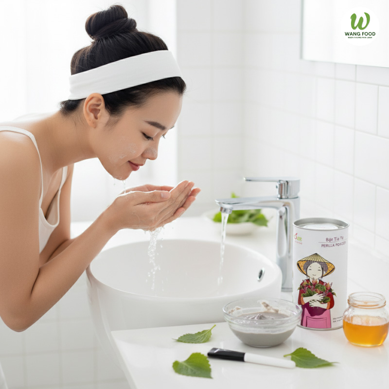 cách đắp mặt nạ tía tô