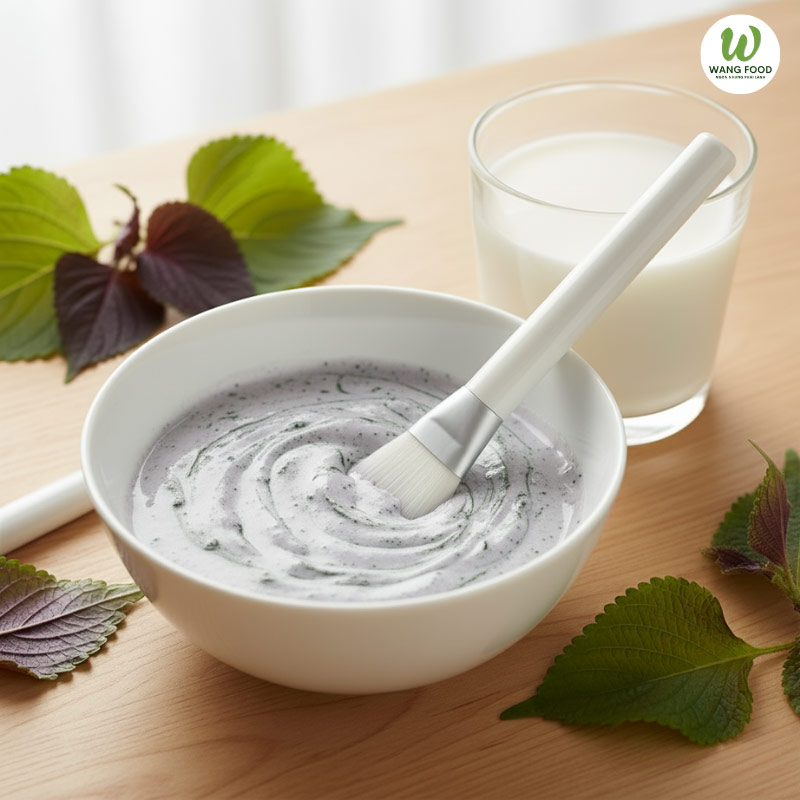 mặt nạ tía tô sữa tươi không đường