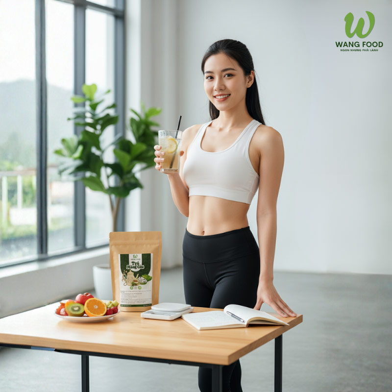 uống trà mãng cầu giảm cân
