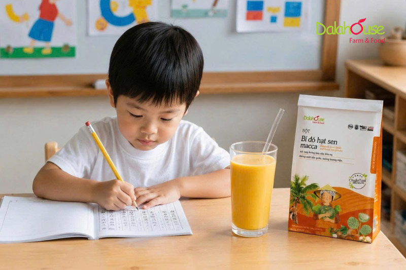 đặt mua bột bí đỏ hạt sen macca Dalahouse
