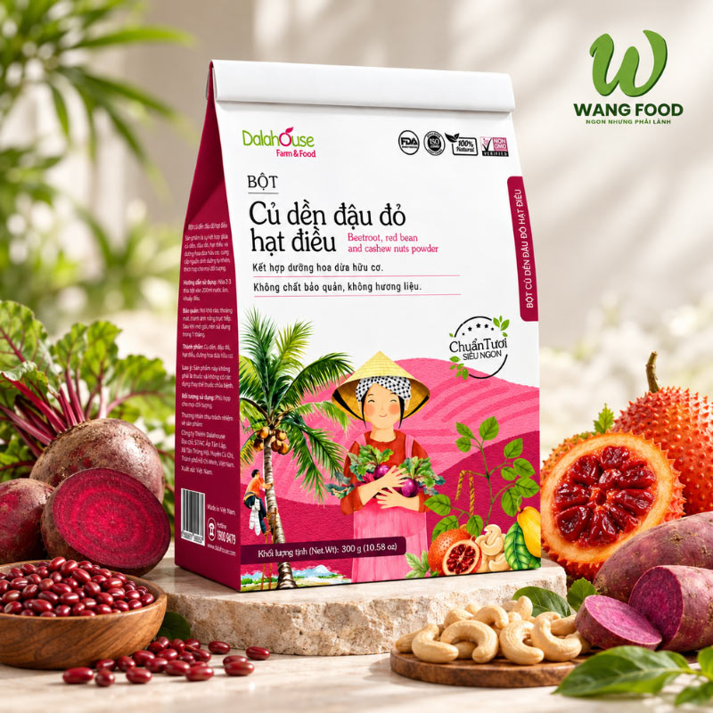 Bột Củ Dền Đậu Đỏ Hạt Điều Dalahouse Chính Hãng - 300G 27 bột củ dền đậu đỏ dalahouse