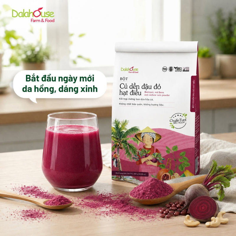 Bột Củ Dền Đậu Đỏ Hạt Điều Dalahouse Chính Hãng - 300G 40 giá bột củ dền đậu đỏ hạt điều Dalahouse