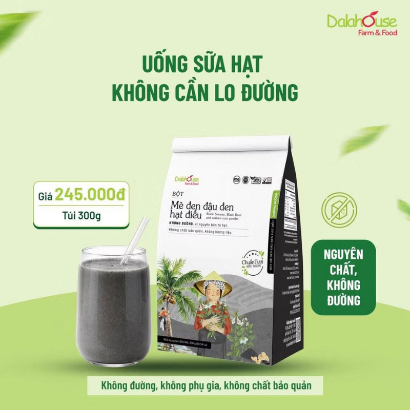 giá bột mè đen đậu đen hạt điều Dalahouse