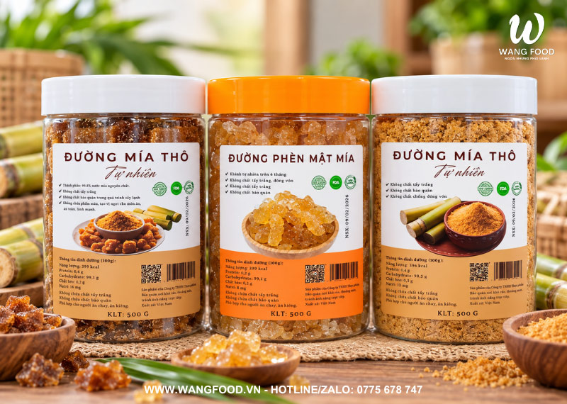Đường Phèn Mật Mía 300G - Ngọt Thanh, Thơm Mùi Mật Mía 47 đường phèn kết tinh mật mía wangfood